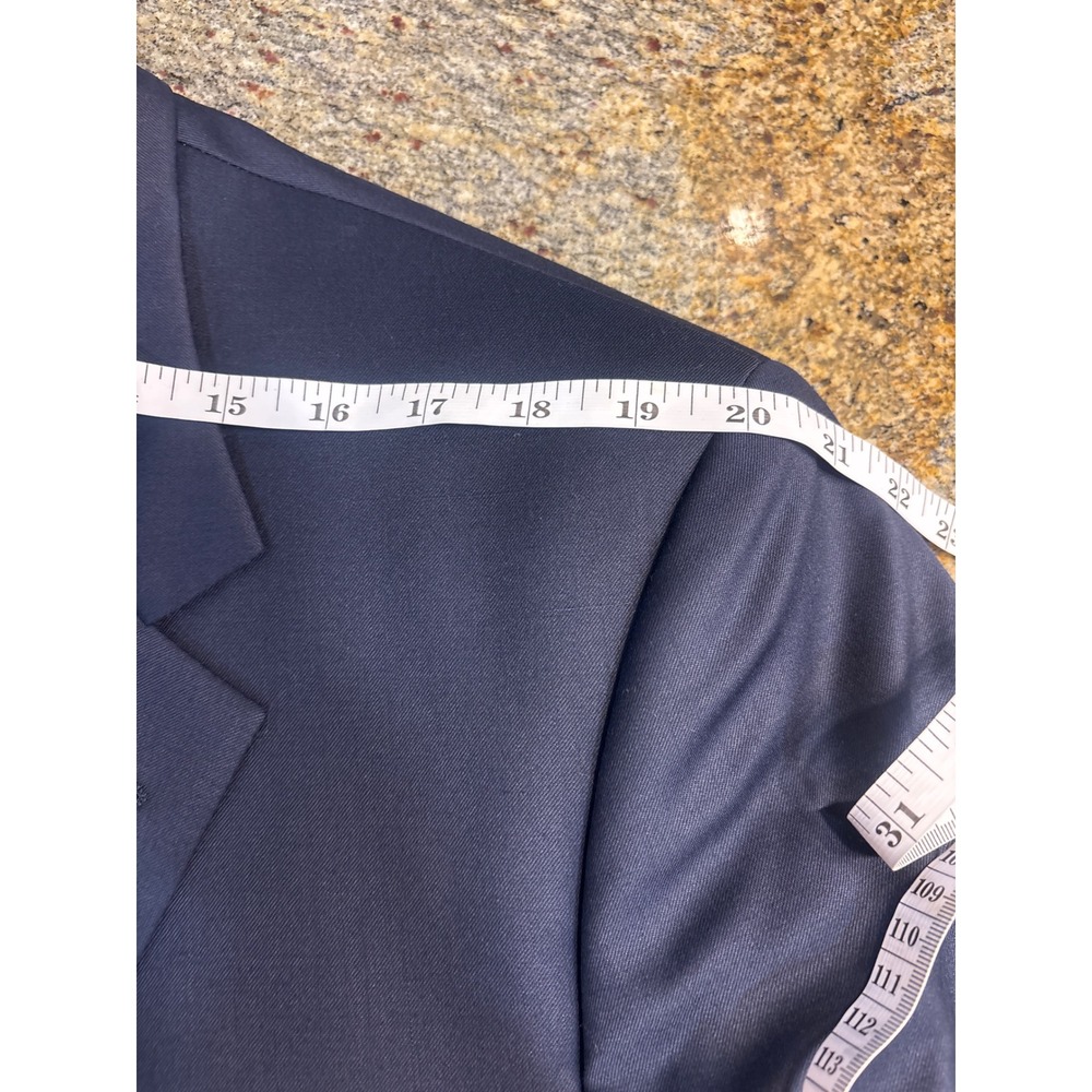Coppley Mens Navy Blue 100% Wool 2 Button Blazer Sport Coat Size 52S M71888 - Picture 8 of 10
